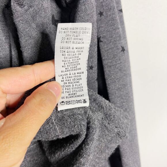 Thread & Supply Womens Small S Heather Gray Charcoal Star Print Sweatshirt Crew - Picture 8 of 8